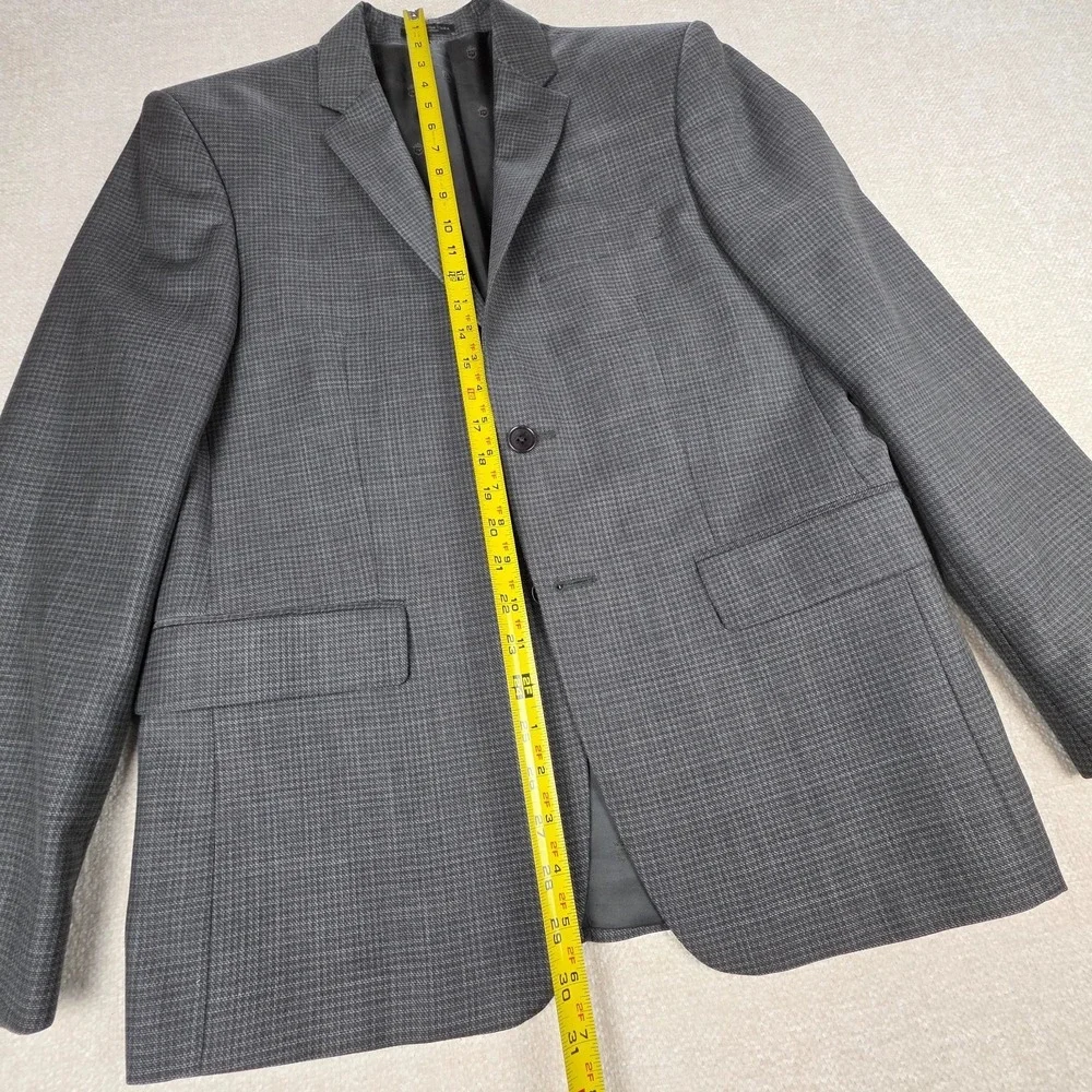 John Varvatos USA 100% Wool Gray Houndstooth Sport Coat Blazer Jacket Mens 40S